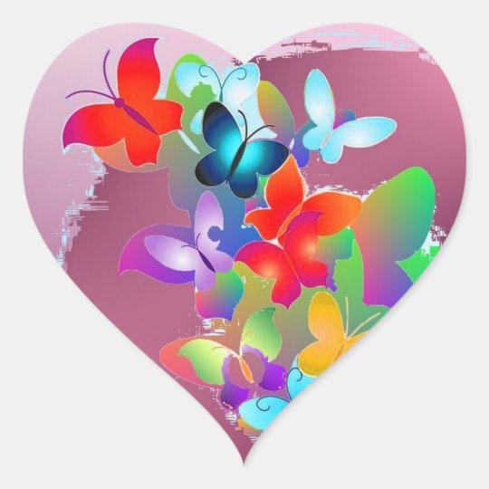 Butterflies Heart Sticker | Zazzle.com