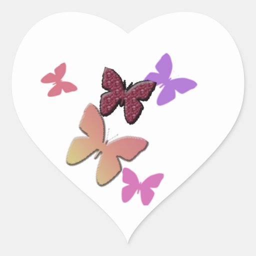 Butterflies Heart Sticker | Zazzle