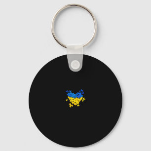 Butterflies Heart Ukraine Flag Ukrainian Ukrainian Keychain