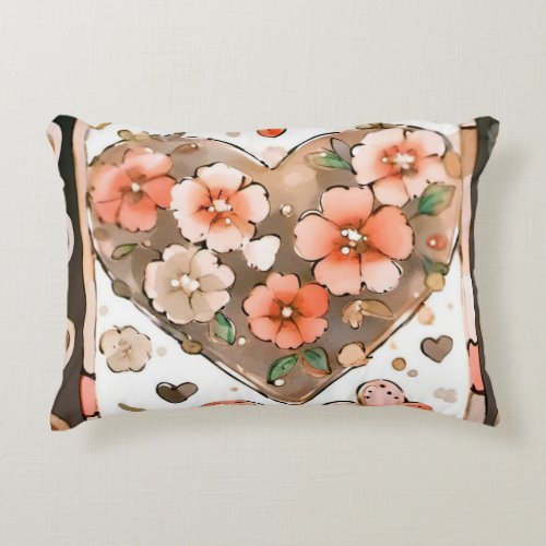 Butterflies Hearts and Flowers Accent Pillow