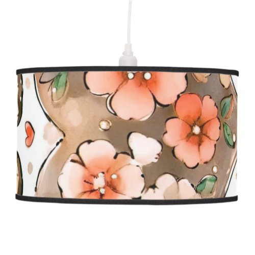 Butterflies Hearts and Flowers Ceiling Lamp
