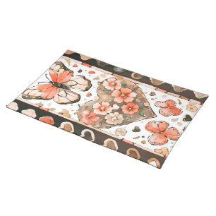 Butterflies, Hearts and Flowers Cloth Placemat