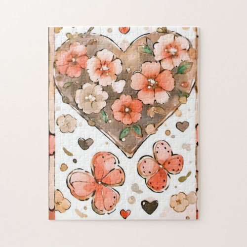 Butterflies Hearts and Flowers Jigsaw Puzzle
