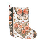 Butterflies, Hearts and Flowers Large Christmas Stocking