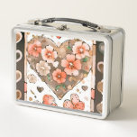 Butterflies, Hearts and Flowers Metal Lunch Box