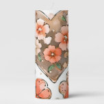 Butterflies, Hearts and Flowers Pillar Candle