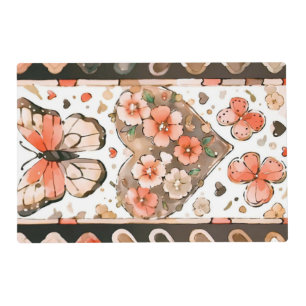 Butterflies, Hearts and Flowers Placemat