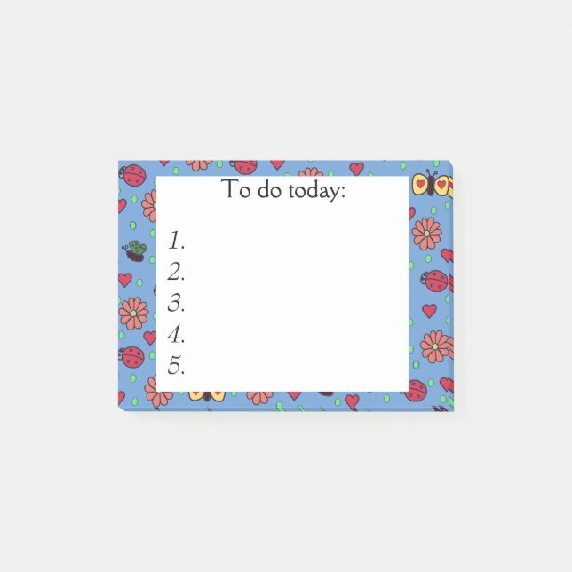 Butterflies, Hearts, and Flowers Post it Notes (Front)