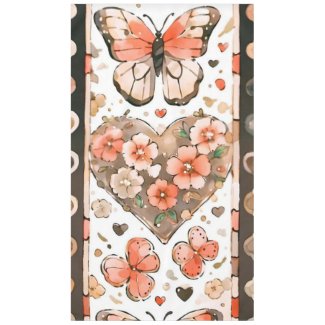 Butterflies, Hearts and Flowers Tablecloth