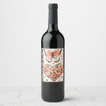 Butterflies, Hearts and Flowers Wine Label