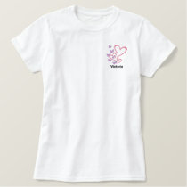 Butterflies Hearts Cute Personalized Embroidered Shirt