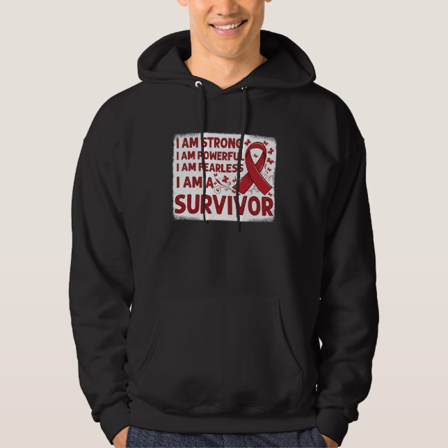 Butterflies I Wear Red For my mom Heart Disease Aw Hoodie (Front)