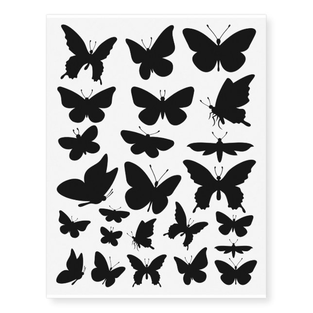 Butterflies Icon Set Temporary Tattoos (Front)