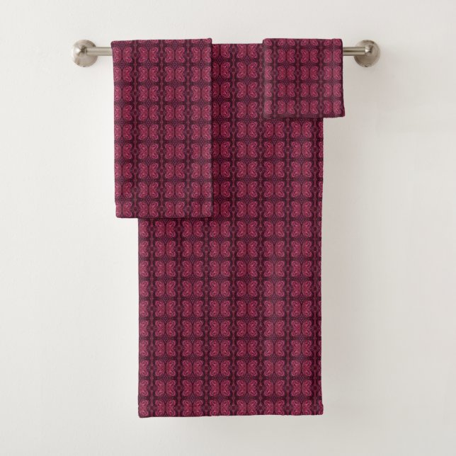 Butterflies in abstract bath towel set (Insitu)