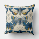 Butterflies In Botany Illustration  Throw Pillow