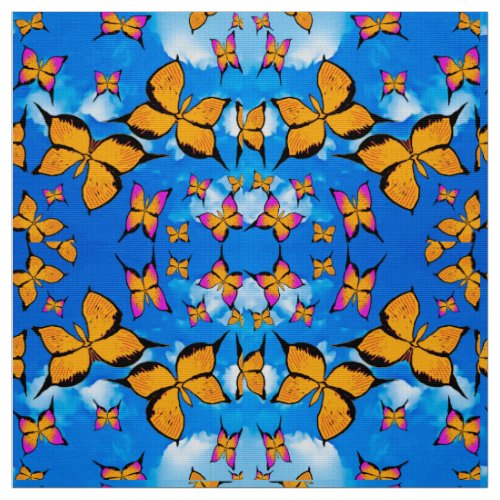 Butterflies in Clouded Sky Fabric