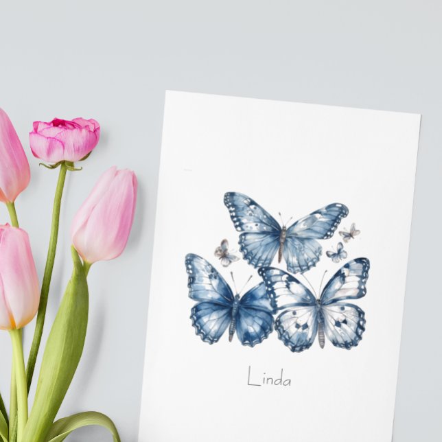 Butterflies in Delft Blue  Postcard (Creator Uploaded)