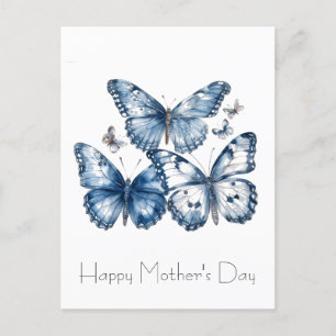 Butterflies in Delft Blue  Postcard