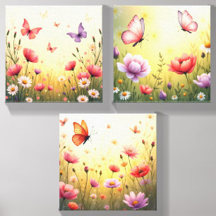 Butterflies in Field 3 Canvas Photo Tile