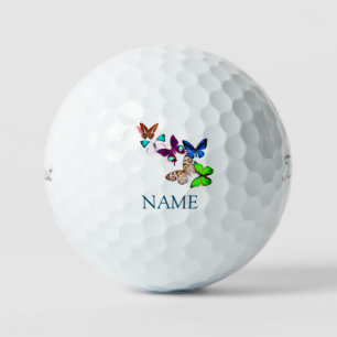 BUTTERFLIES IN FLIGHT GOLF BALL CUSTOM NAME