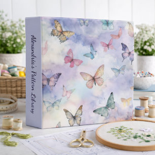 Butterflies in Flight Pattern Keeper 3 Ring Binder