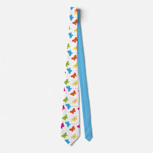 Butterflies in Flight Rainbow of Colors Neck Tie