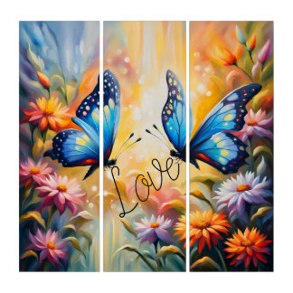 butterflies in love triptych