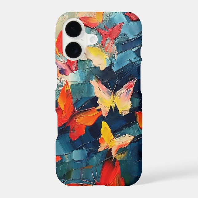 Butterflies in Motion – Expressive Abstract Flight iPhone Case (Back)