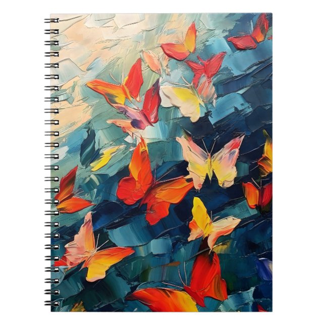 Butterflies in Motion – Expressive Abstract Flight Notebook (Front)