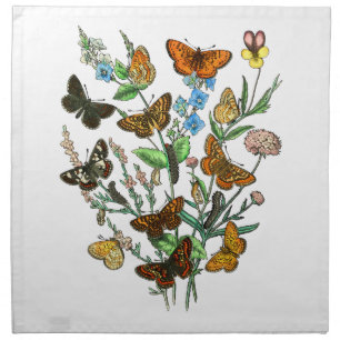 BUTTERFLIES IN NATURE CLOTH NAPKIN