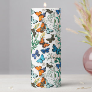 BUTTERFLIES IN NATURE PILLAR CANDLE