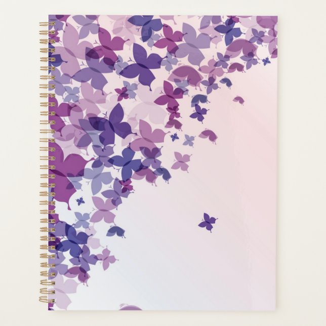 butterflies  in purple tones  planner (Front)
