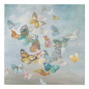 Butterflies in the Clouds Faux Canvas Print