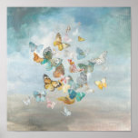 Butterflies In The Clouds Poster at Zazzle