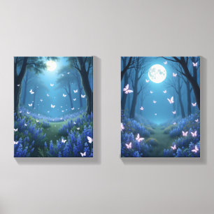 Butterflies in the Evening Forest Canvas Photo Tile