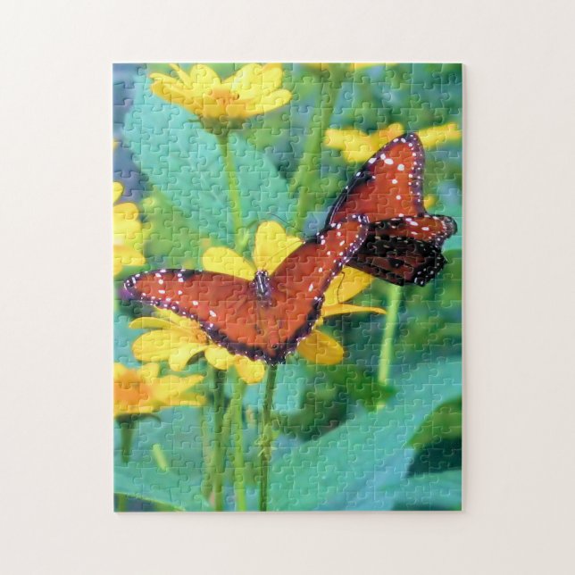 Butterflies in the Garden - 11x14 - 252 pieces Jigsaw Puzzle (Vertical)
