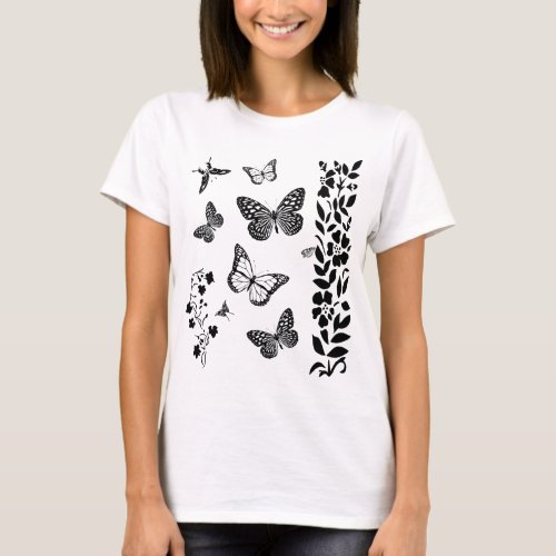 Butterflies in the garden elegant T_Shirt