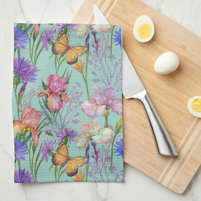Butterflies In The Garden Kitchen Towel (Quarter Fold)