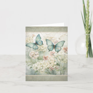 Butterflies In The Garden Vintage Look Note Card 2