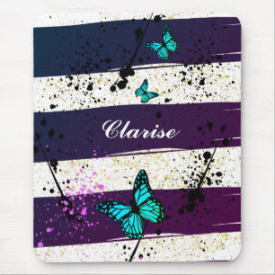 butterflies in the purple sky mouse pad