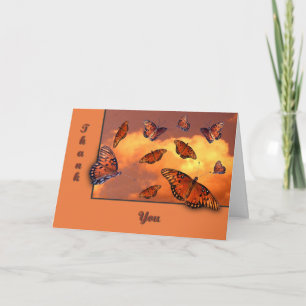 Butterflies in the Sky Letterpress Thank You Card