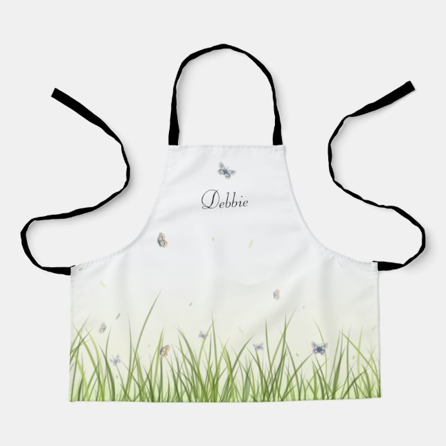 Butterflies in the Sun Pretty Personalized Kid's Apron (Front)