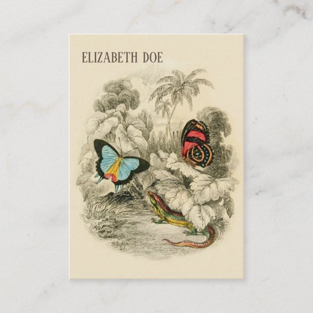 Butterflies in Tropical Forest - Nature Writer Business Card (Front)