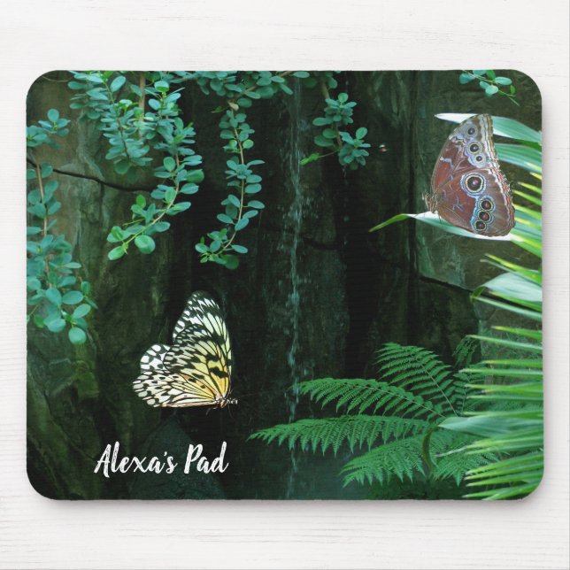 butterflies in tropical garden mouse pad (Front)