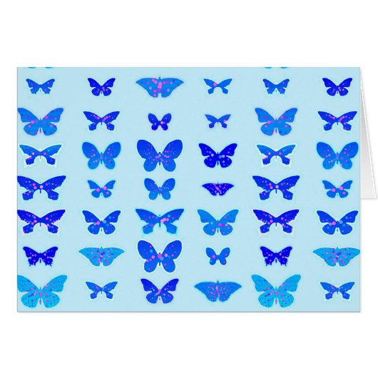 Butterflies, indigo, sky blue background cards (Front Horizontal)