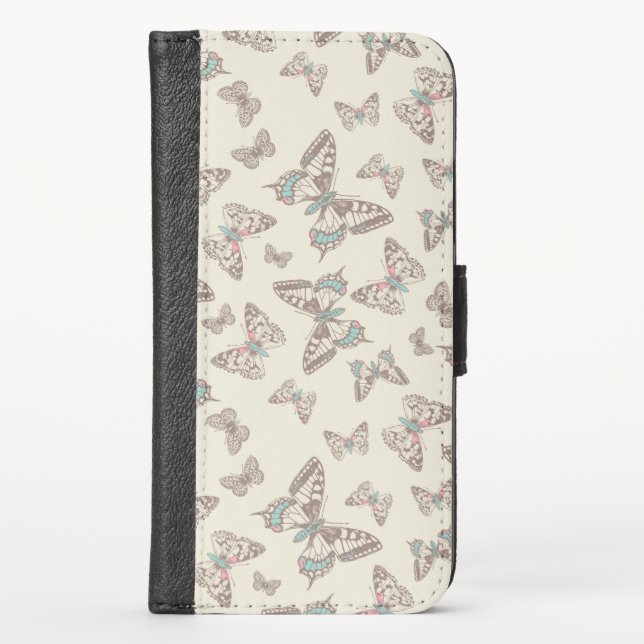 Butterflies inked pattern art flap case (Front)