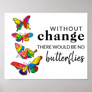 Butterflies Inspirational Quote Poster 10" x 8"