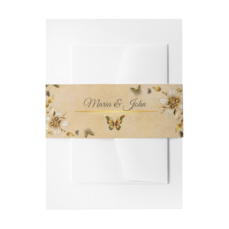 butterflies Invitation Belly Band