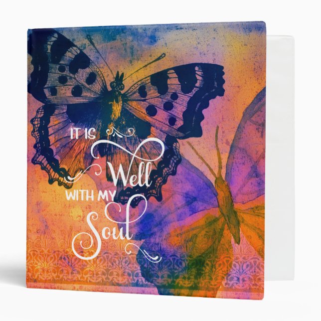 Butterflies It is well  3 Ring Binder (Front/Inside)