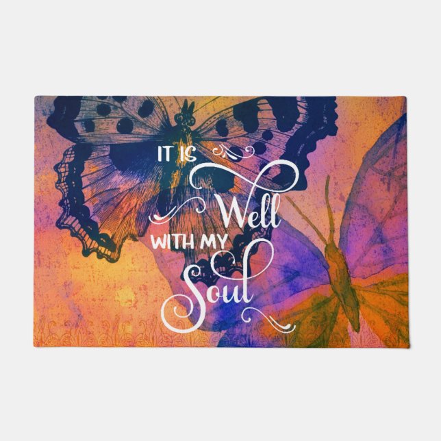 Butterflies It is well  Doormat (Front)